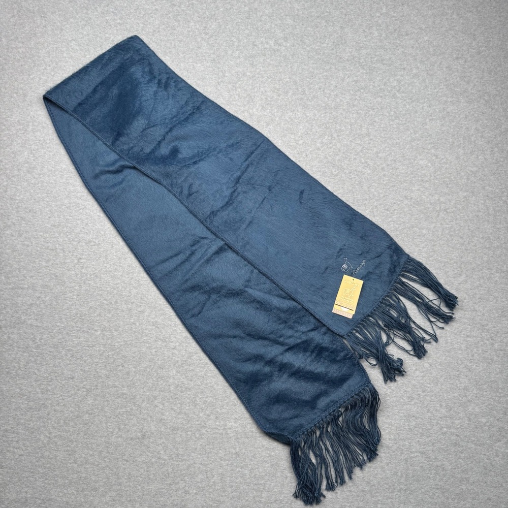 Alpaca Camargo Blue Fringed Scarf Made in Peru Soft Alpaca Blend New with Tags